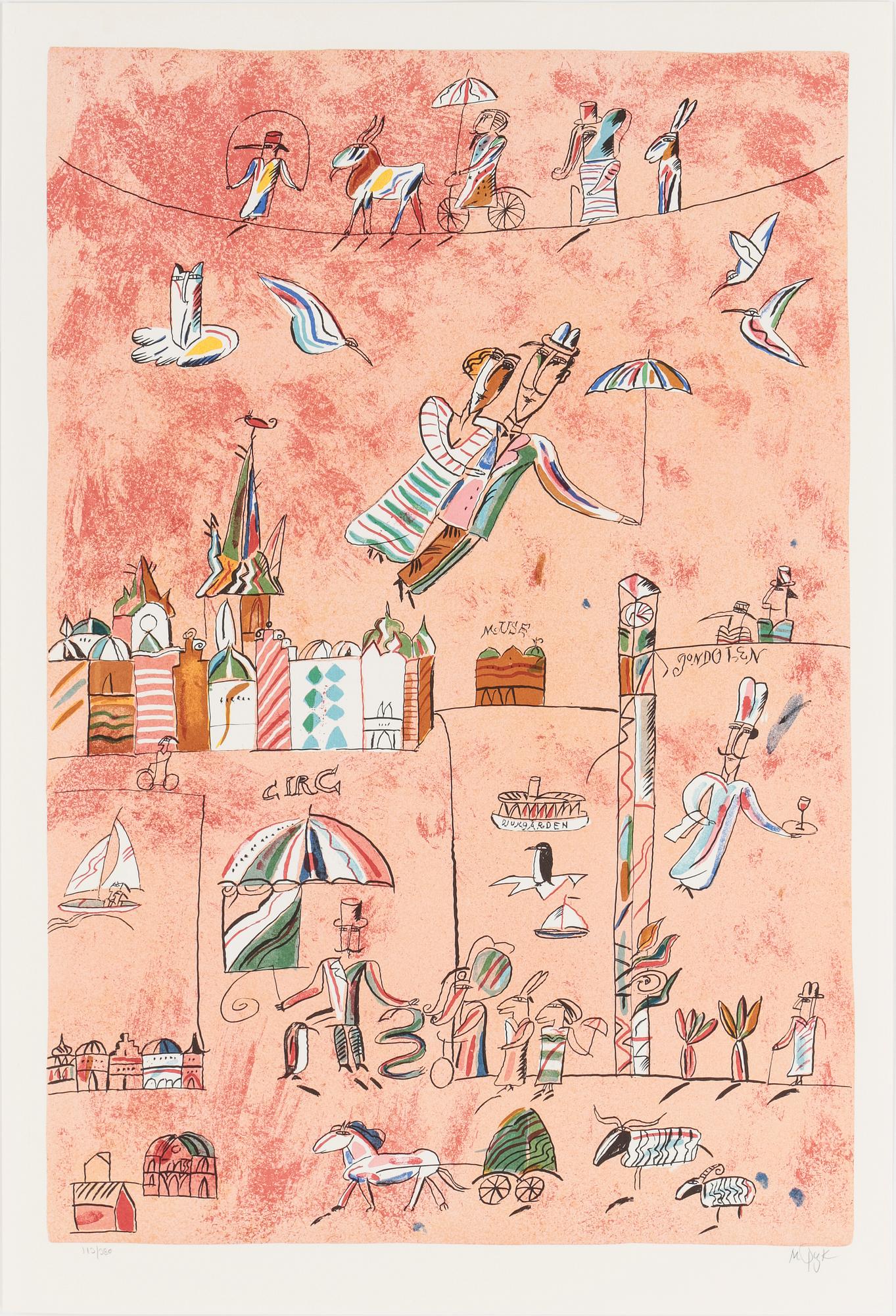 MADELEINE PYK, färglitografi, signerad och numrerad 113/380.