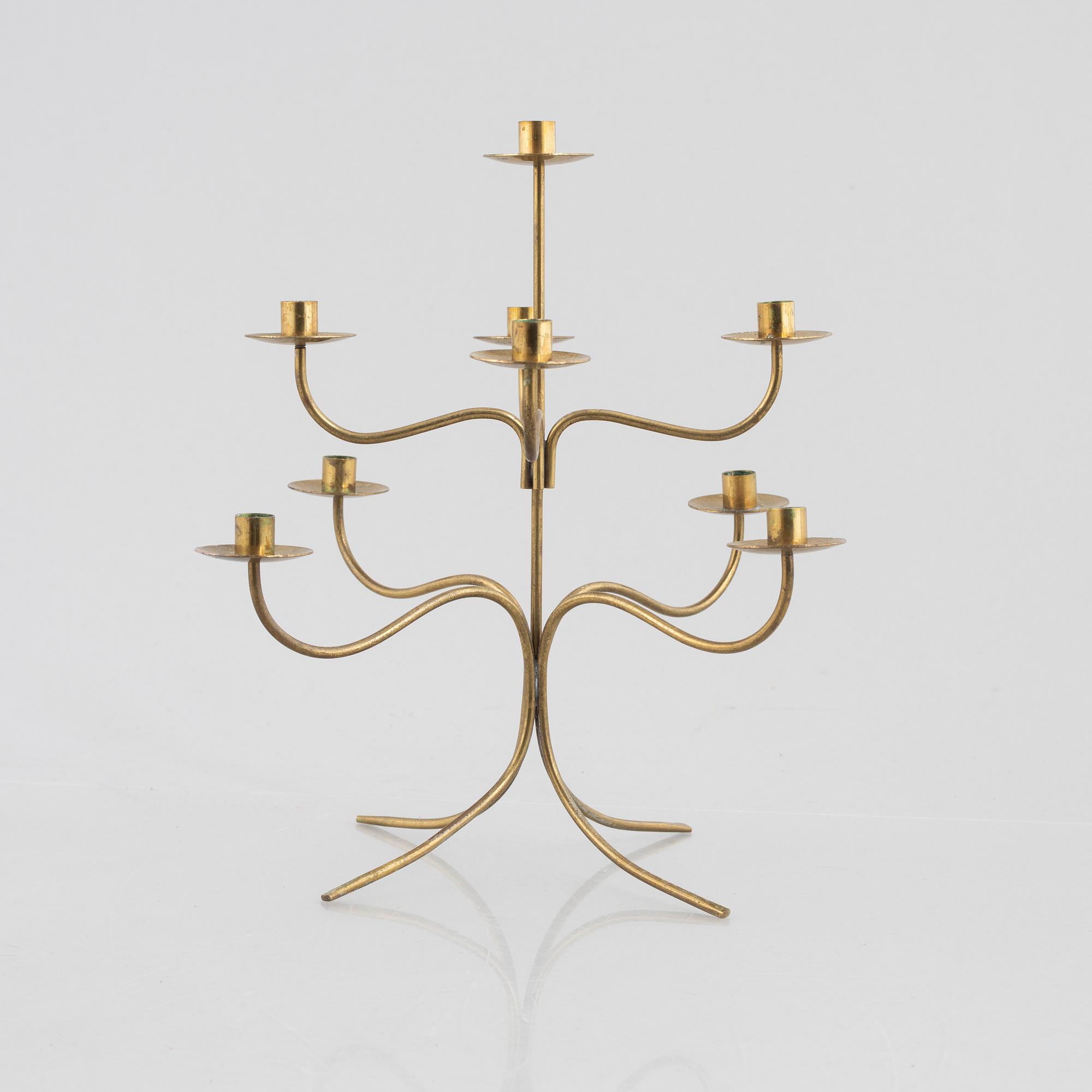 Josef Frank, a brass candelabrum, model 2554, Svenskt Tenn.