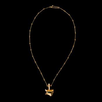 BJÖRN WECKSTRÖM, collier "Pagodi", zoisit, 14K guld. Lapponia 1975.