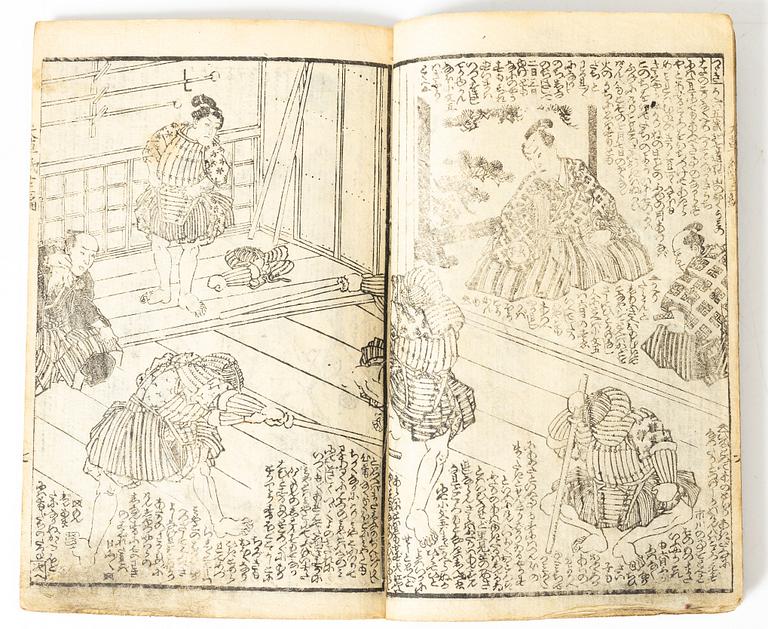 Utagawa Kunisada, album, två stycken, "Monster cat that eats humans", 1852.