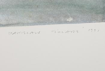 STANISLAW ZOLADZ, färglitografi, signerad och daterad 1991.