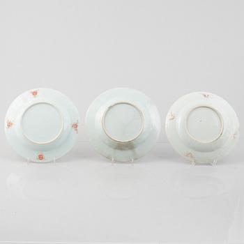 Six export porcelain plates, China, Yongcheng (1723-35) & Qianlong (1736-95).