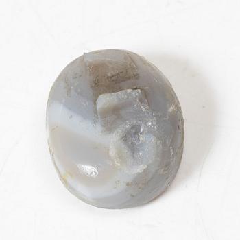 A Chinese table lamp with a carved stone vase with cover, 20th century.