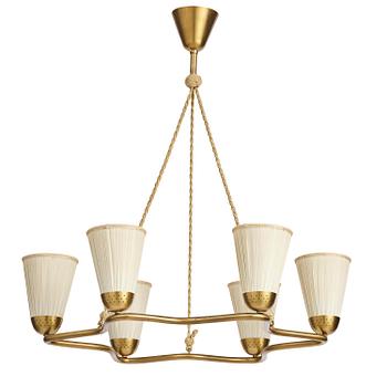 213. Bergboms, a rare Swedish Modern chandelier, Malmö, 1950s.