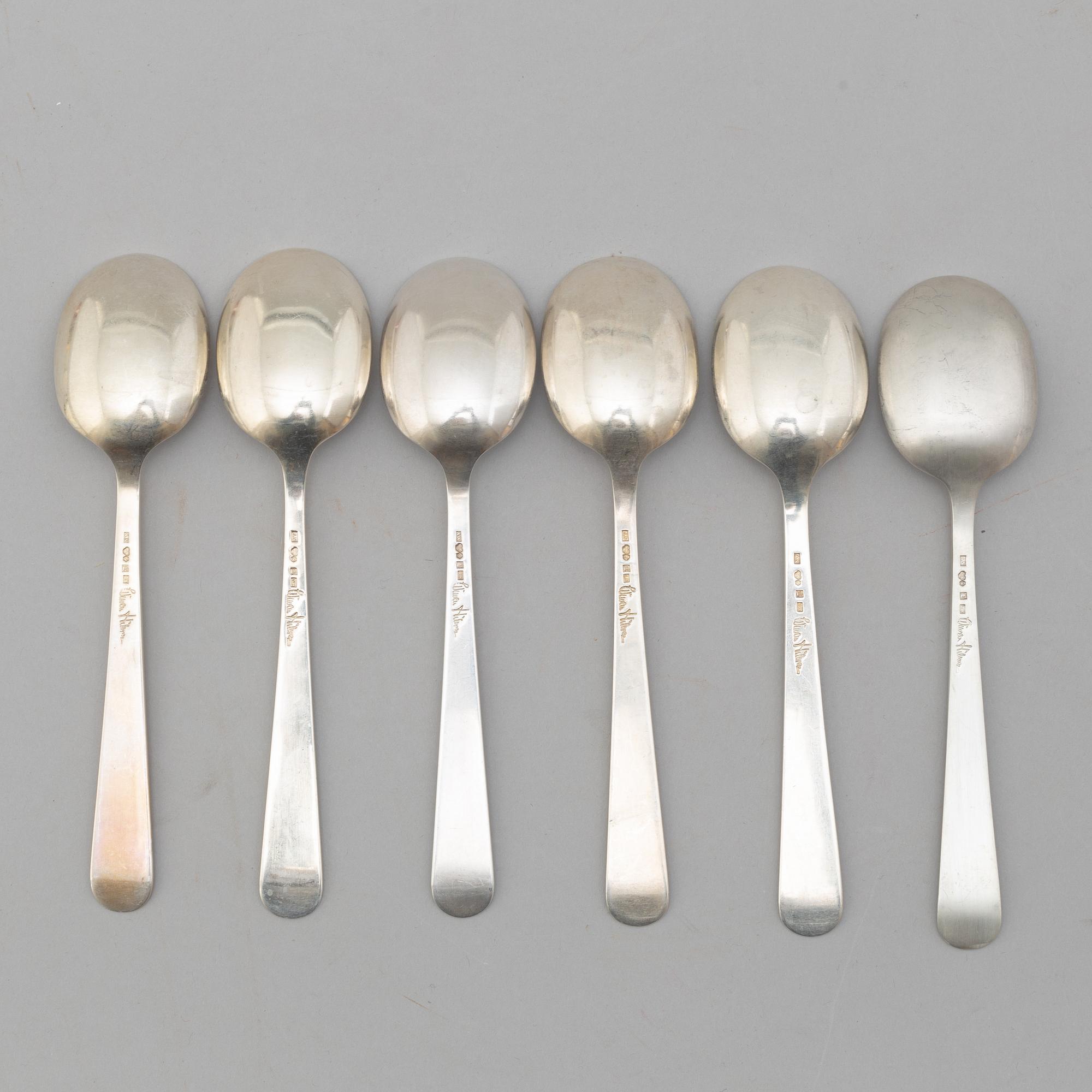 Wiwen Nilsson, a set of 32 pcs of luncheon silver flatware, Lund, Sweden 1956-69.