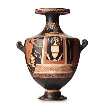 109. An Apulian red-figured Hydria, probably circa 350-330 B.C.