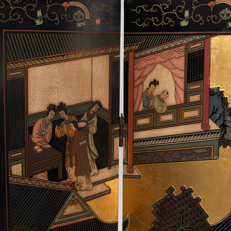 Folding screen, China, mid/second half of the 20th Century.
