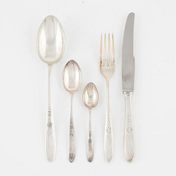 A 30-piece 800 silver cutlery, Warsaw, Poland, after 1920.