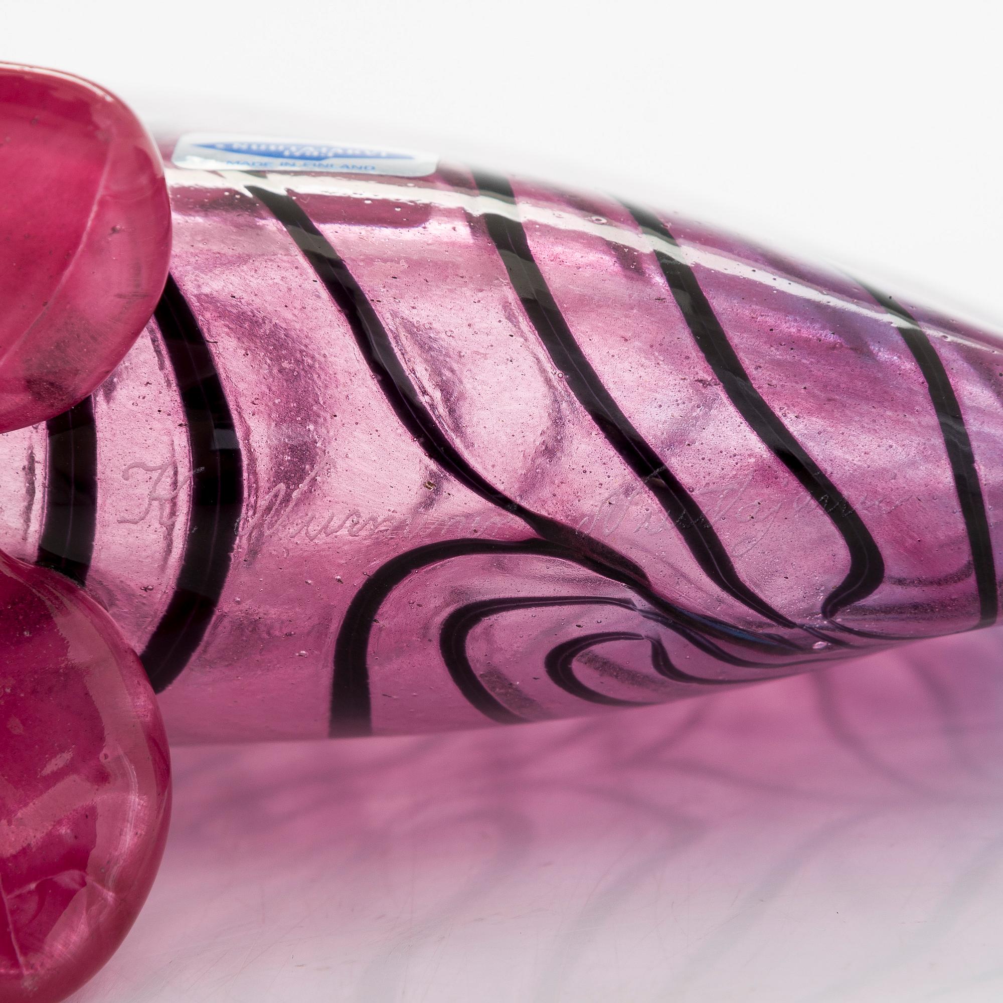 Kerttu Nurminen, a glass sculpture signed K. Nurminen, Nuutajärvi.