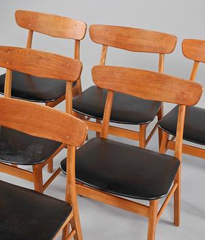 STOLAR, 6 st, troligen Farstrup Möbelfabrik, Danmark, 1950/60-tal.