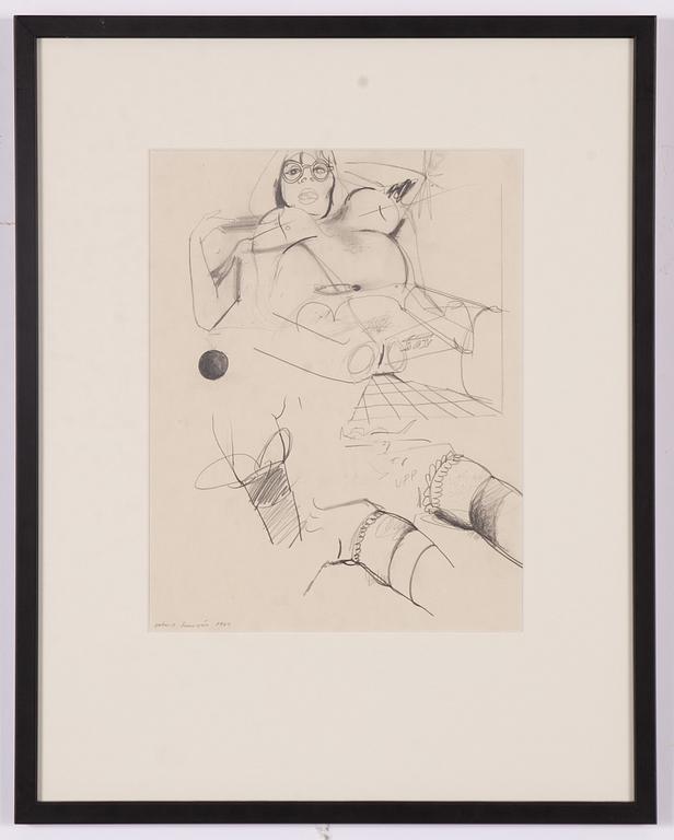 John-E Franzén, Probably study for ”Flicka med vit rand” ( "Girl with White Stripe"),  1964.