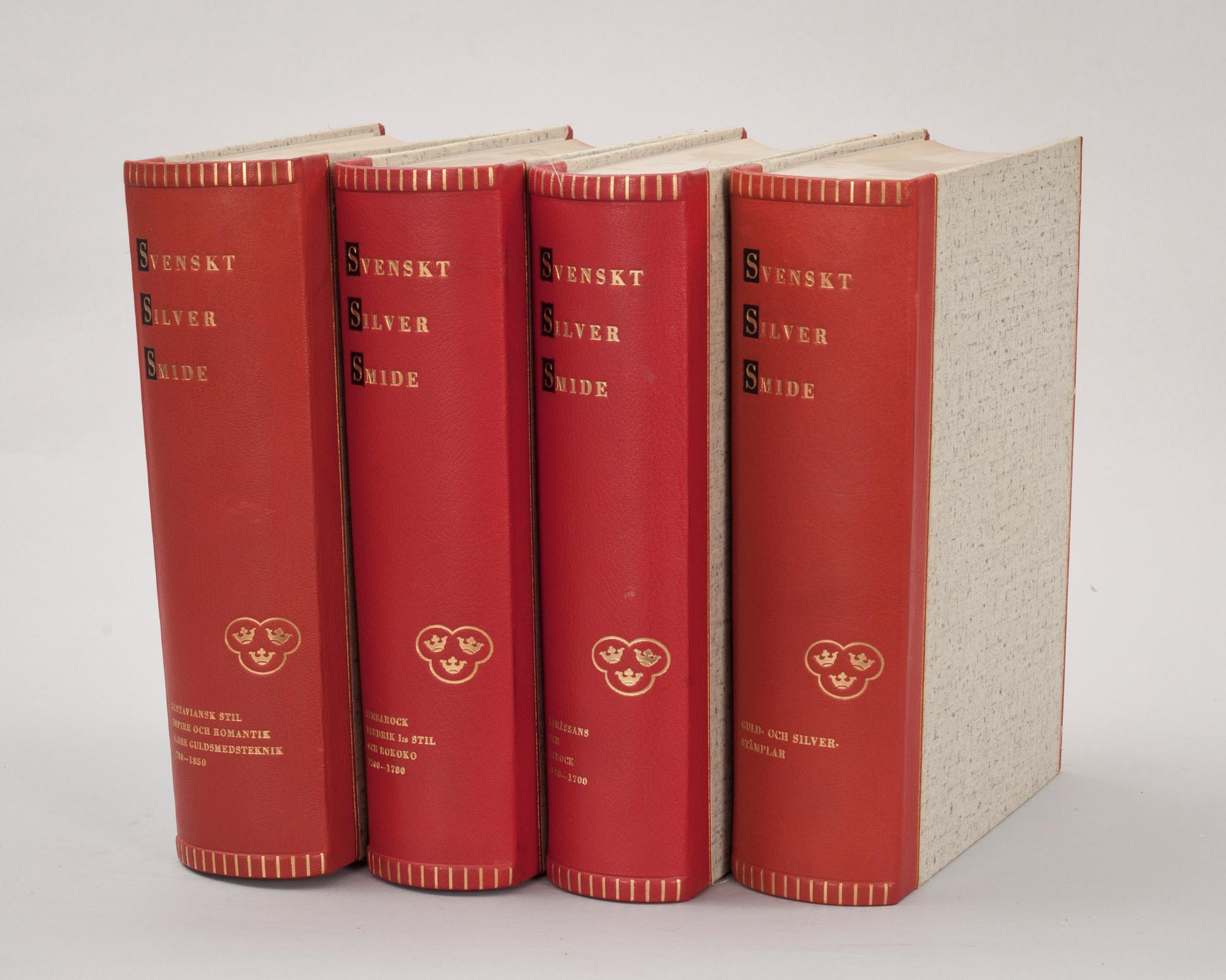 BÖCKER, 4 vol, Svenskt silversmide 1520-1850, del I-III+1, Andren, Erik Hernmark, Carl Bengtsson mf.