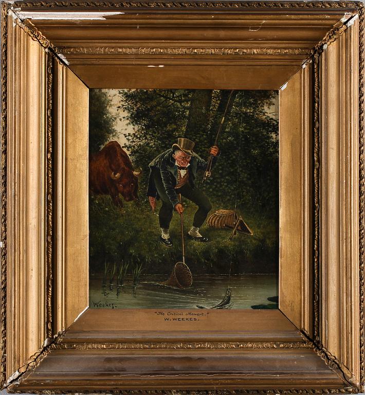 WILLIAM WEEKES, olja på duk, signerad, verksam i England 1856-1909.