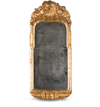 12. A SWEDISH ROCOCO MIRROR, late 18th century.