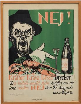 Albert Engström, a lithographic poster, A. Lindgren & Söner, Gothenburg.