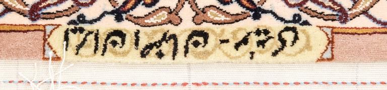 An old Isfahan carpet signed approx 240x174 cm.