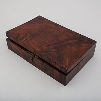 A mid 19th century Belgian rifled percussion pistols with ivory butts in a case.