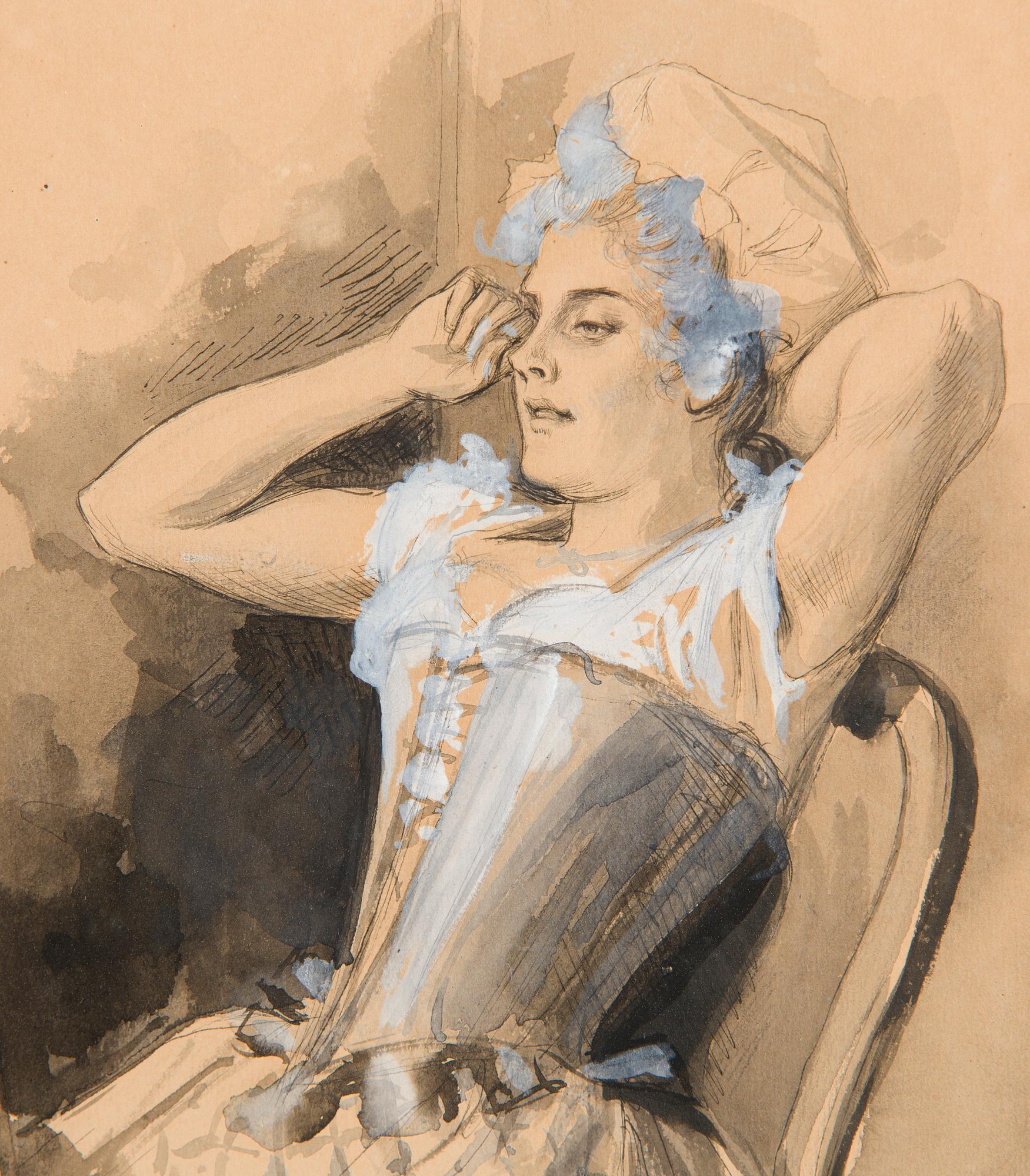 Albert Edelfelt, Dam i Korsett.