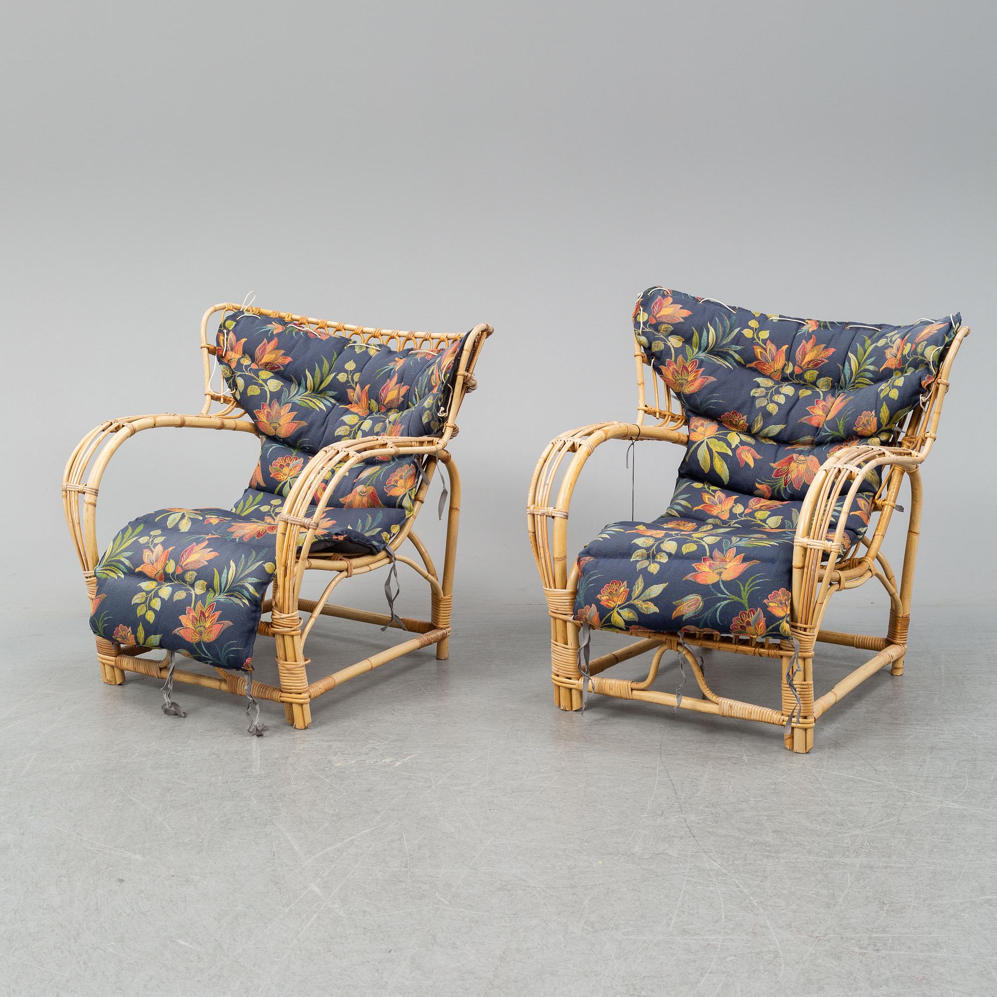 A pair of armchairs from the second half of the 20th century.
