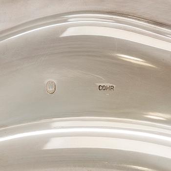 A silver tray, Cohr, Denmark.