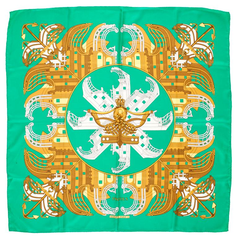 HERMÈS, scarf, "Proues".