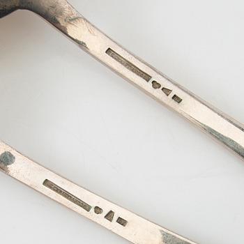 Skedar, 11 st, silver, 1769-1934, Sverige.