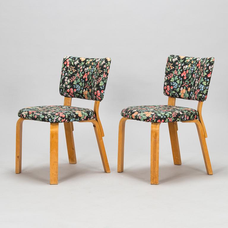 Alvar Aalto, stolar, 4 st, "62", O.Y. Huonekalu- ja Rakennustyötehdas A.B. 1900-talets mitt.