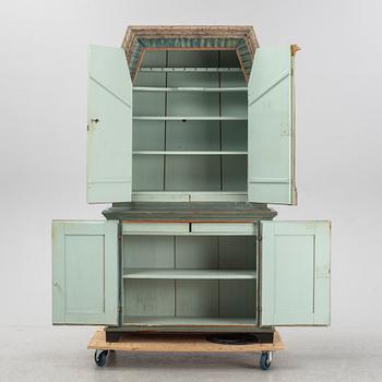 A painted Swedish provincial cabinet from Jämtland, dated 1849.