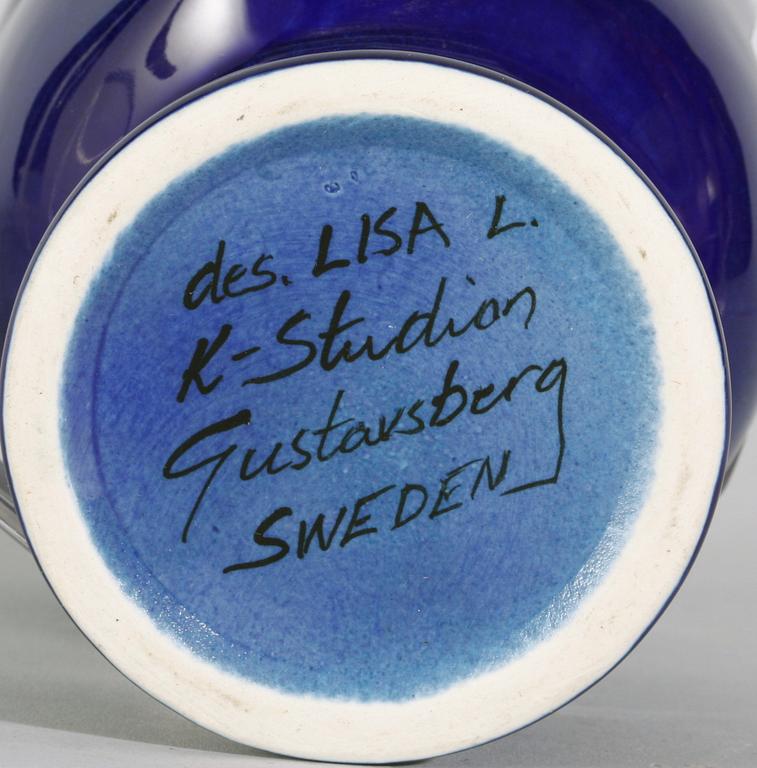 ANSIKTSVAS, stengods. Lisa Larson, Gustavsberg.