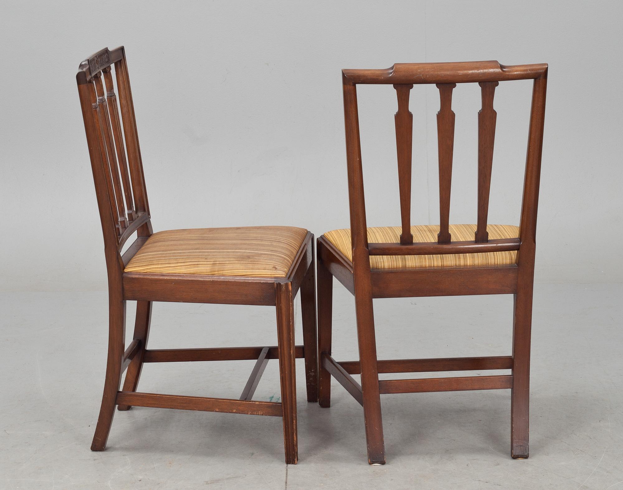 MATSALSMÖBLEMANG, 10 delar, regencystil, bl a Lysberg & Hansen, Danmark, 1900-tal.