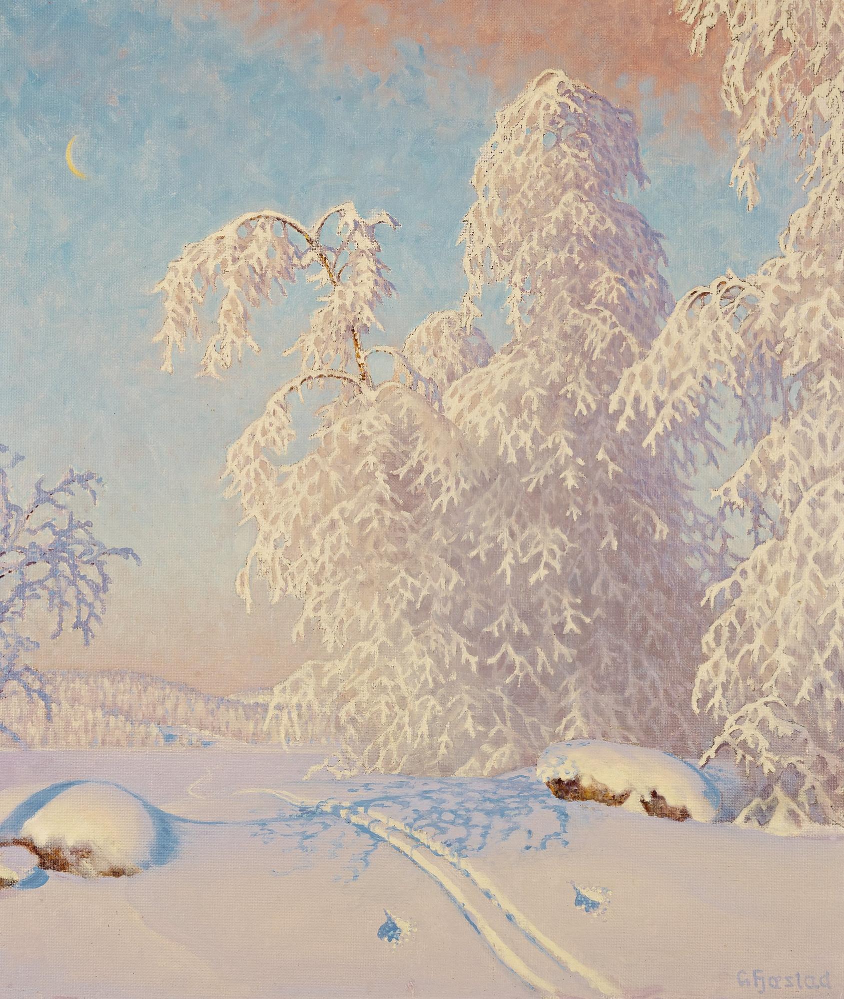 Gustaf Fjaestad, Skidspår i snön.