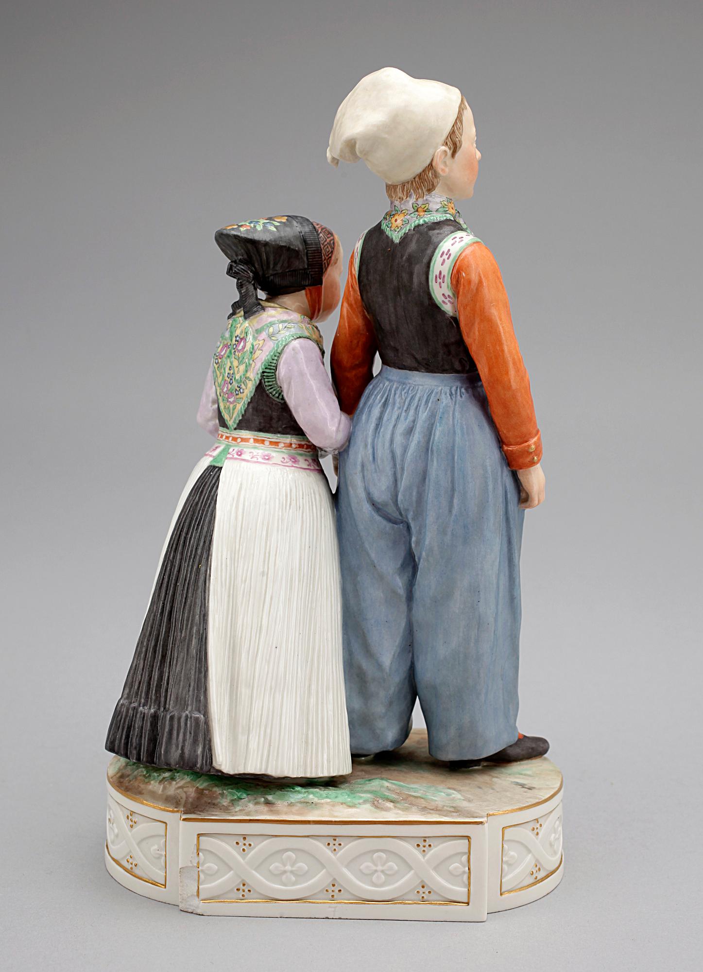 FIGURGRUPP, porslin. Kongl Dansk, Köpenhamn, 1900-talets första kvartal.