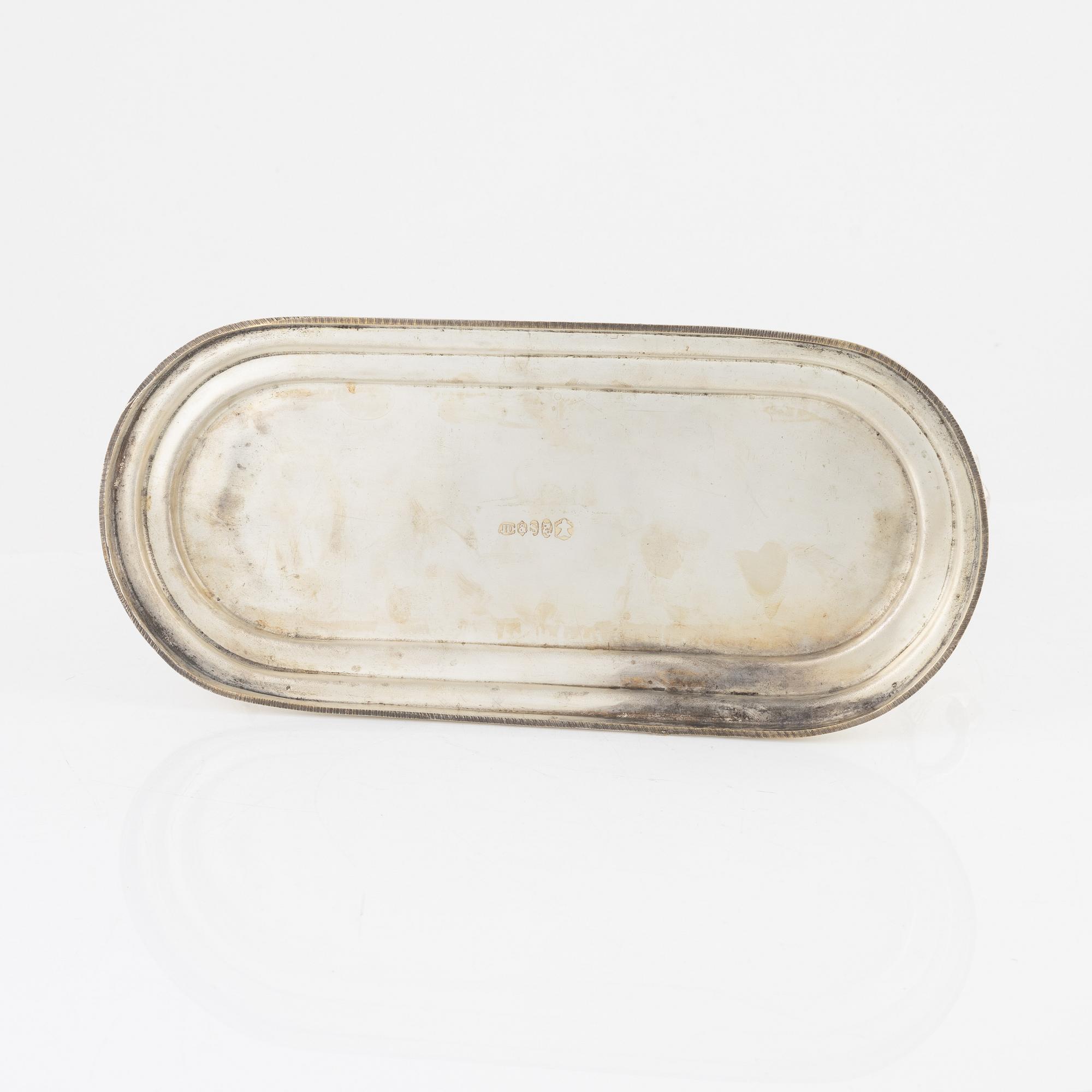Vinkylare, nysilver, samtida, för två flaskor.