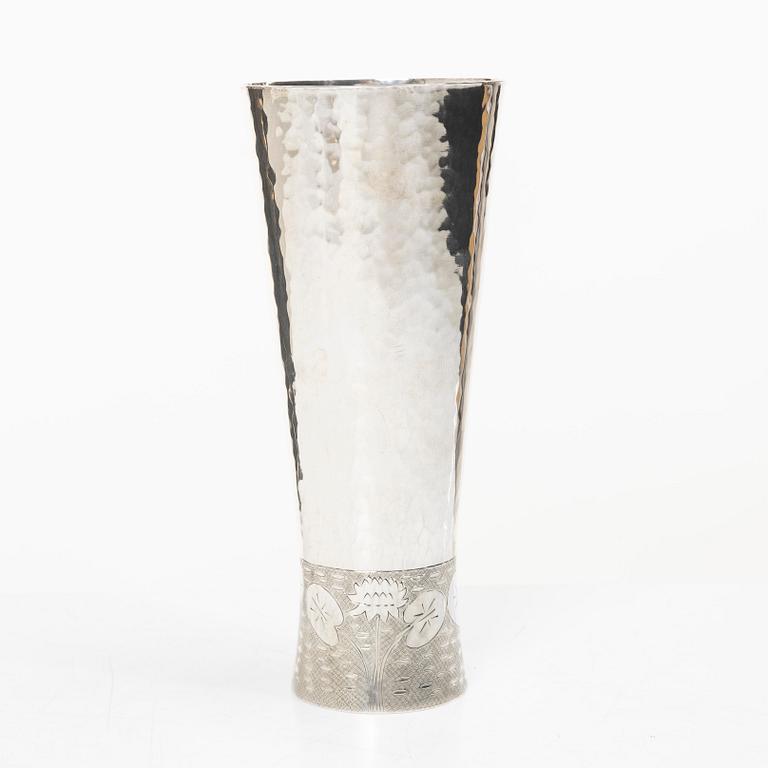 A Swedish sterling silver vase, mark of Gustaf Fors Silversmed,  Kalix 1981.