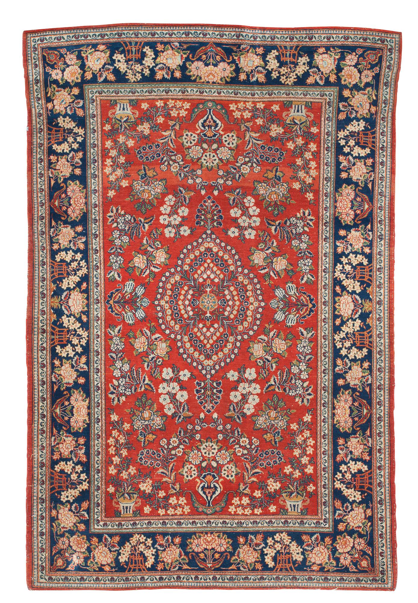 SEMI-ANTIQUE KASHAN. 199,5 x 128 cm.