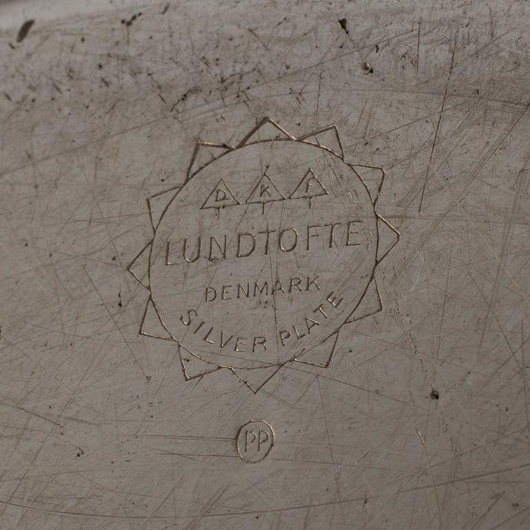 Twelve second half of the 20th Century silver plated plates by Lundtofte, Denmark.