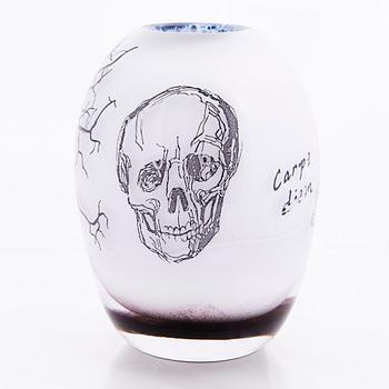 ELLA VARVIO, A glass vase/ sculpture, signed Ella Varvio 2017.