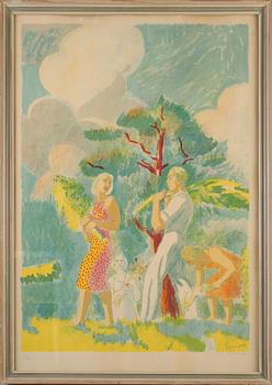 ISAAC GRÜNEWALD, litografi, signerad och numrerad 182/200.