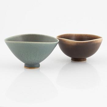 Berndt Friberg, two bowls, Gustavsbergs studio 1975-76.