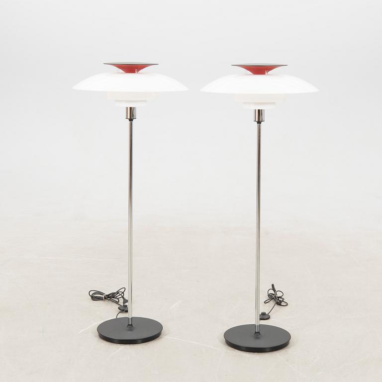 Poul Henningsen, a pair of floor lamps, "PH 80" for Louis Poulsen Denmark.