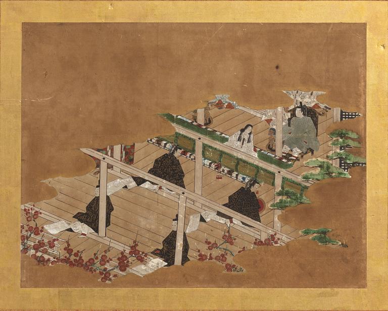 A set of two framed 'Kano School' paintings, Japan, circa 1900.