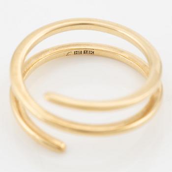 Engelbert, rings, 2 pcs, "Petit Spin ring" and "Double Spin ring", 18K gold, one with brilliant-cut diamonds.