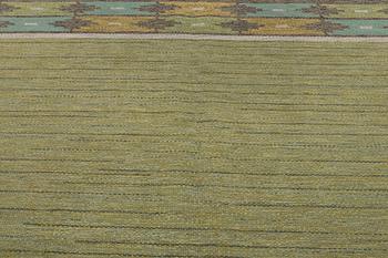 Ingegerd Silow, a flat weave rug, signed IS, c. 242 x 154 cm.