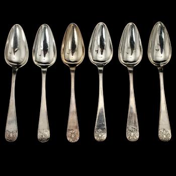 MATSKEDAR, 8 st, silver, 1800-tal, vikt 340 g.