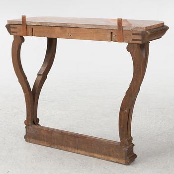 Spegel med konsolbord, sent 1800-tal, med målning, 1700-tal.