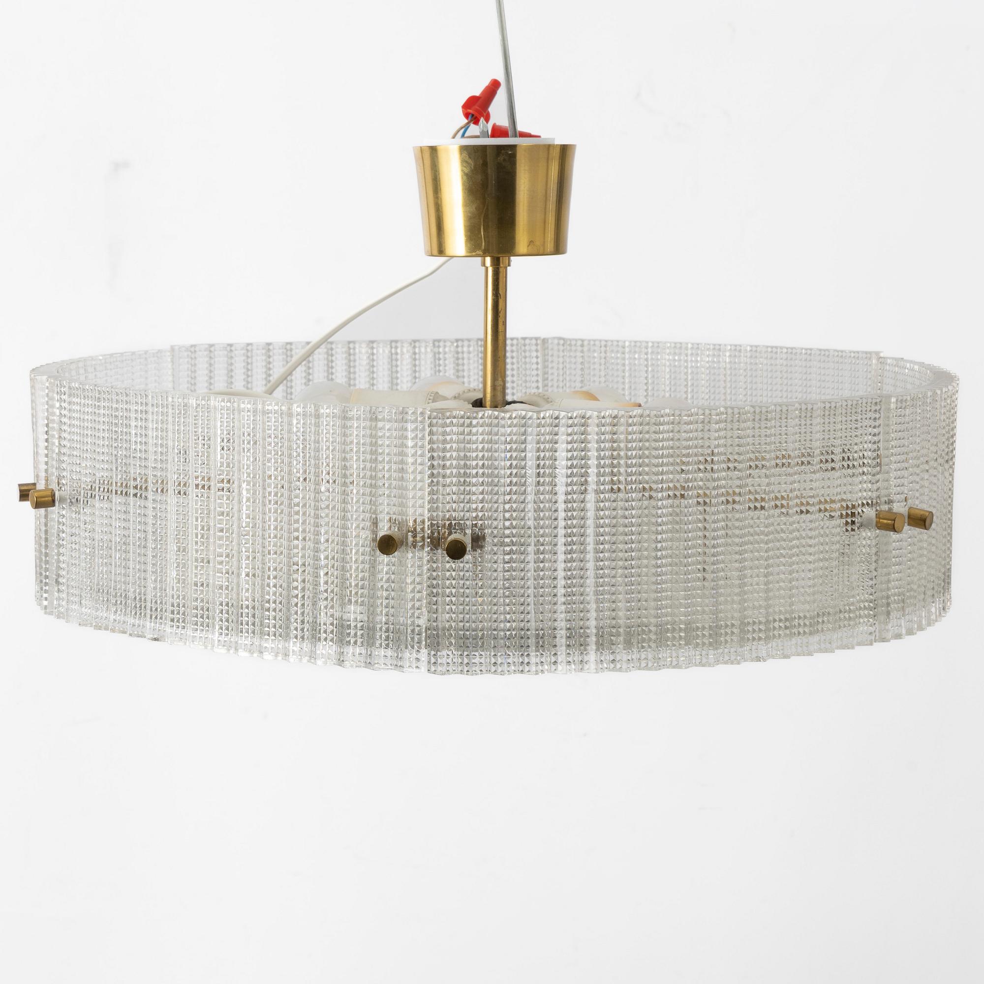 Carl Fagerlund, a ceiling lamp, Orrefors, second half of the 20th century.