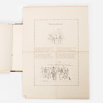 Album with among other things 16 pieces of watercolours and drawings by Swedish artists.