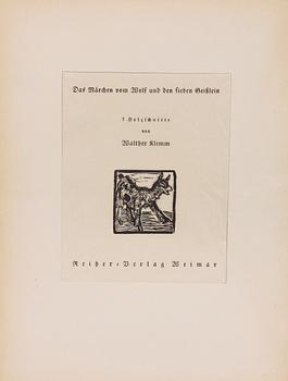 WALTER KLEMM, mapp med 5 st träsnitt, sign o numr 16/50, 1922.