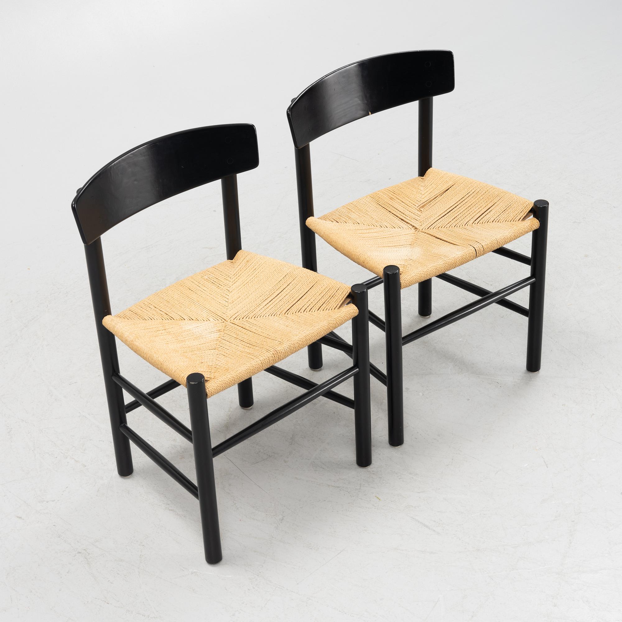 Børge Mogensen, six "J39" chairs, Denmark.