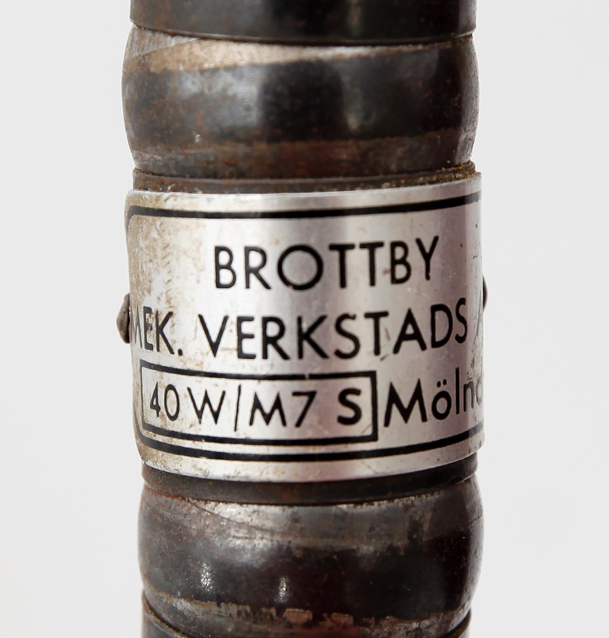 INDUSTRILAMPA, Brottby Verkstads AB, Mölndal, 1900-talets första hälft.